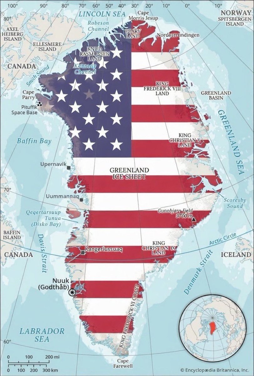 DavidD_Chapman's tweet photo. Greenland did not become US Territory.
However, Trump got the next best thing.

The US has full control of Greenland's security and no other country can have a military installation in Greenland without American Approval. 

Essentially, Greenland has become an American Satellite https://t.co/Y4f3FklUU3