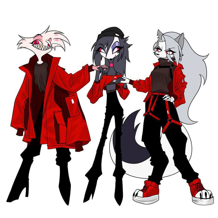 Emma00445's tweet photo. Matching fits. ❤️🖤
#HazbinHotel #HelluvaBoss #AngelDust #Octavia #Loona https://t.co/LzyzS9EYaD