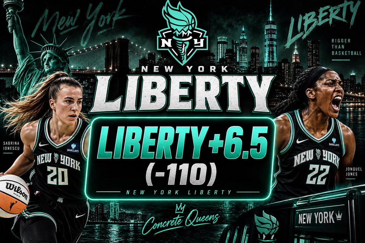 A11Bets's tweet photo. FREE WNBA PLAY 🏀

New York Liberty +6.5 (-110) 

LIKE = TAILING ❤️ https://t.co/y38N3lzgfH