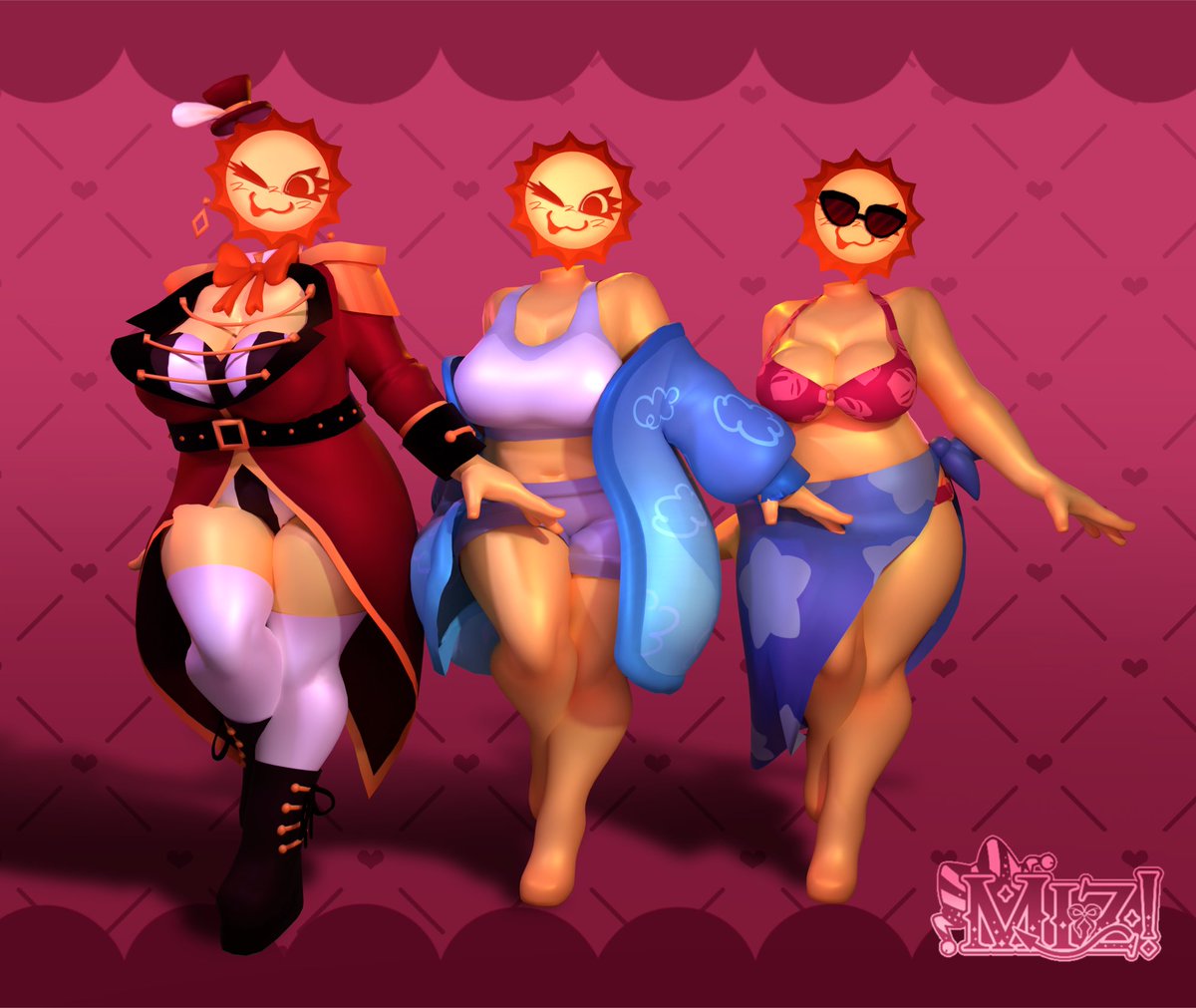 Psychozmiz's tweet photo. ☀️ NEW MODEL RELEASE! 🌙
Finally releasing this Sun &amp; Moon model, I'm really happy of how it turned out! Thank you to @AlyaChan13 again for helping me with this project as well, they're always a big help!! ^^
Get them now while they're on a 20% off deal for the first 3 days! https://t.co/cXRd2vcsfQ