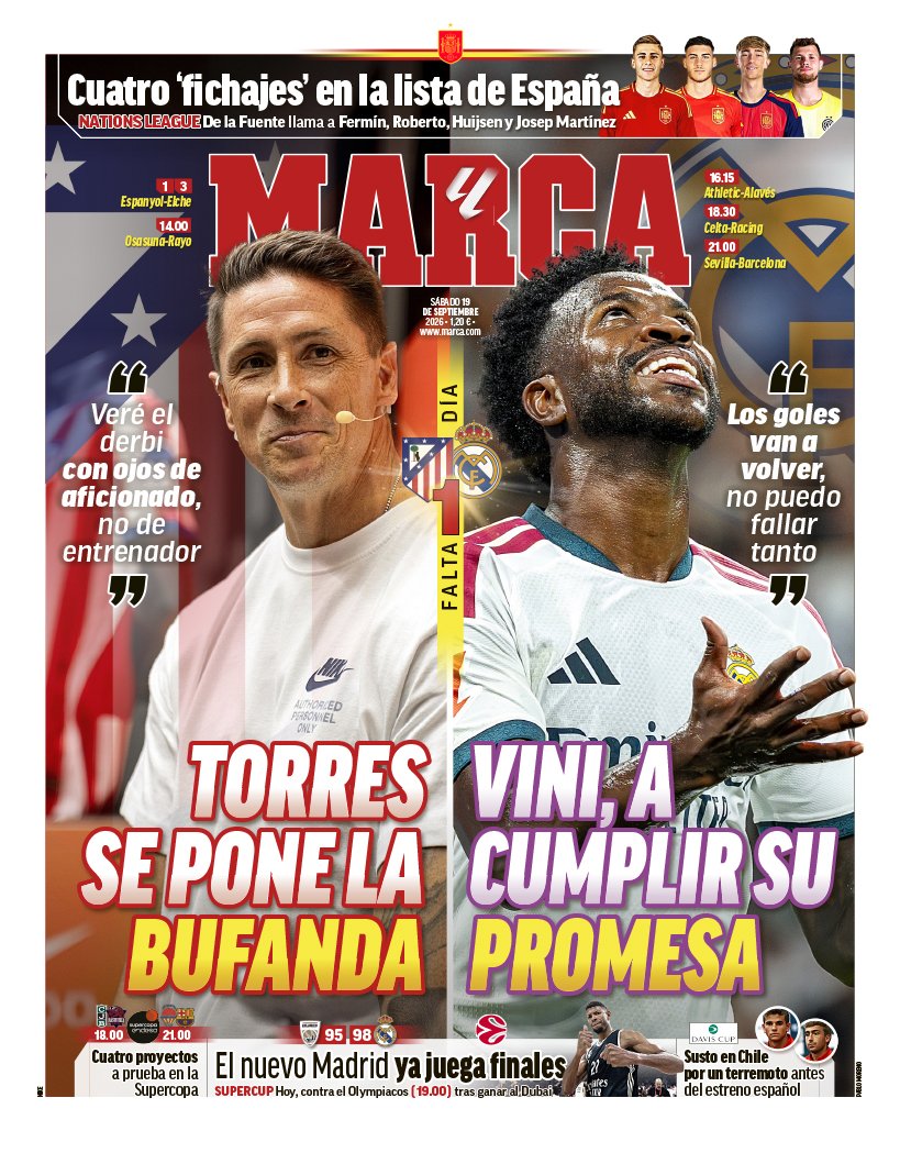 ChambitaMonge's tweet photo. #LaPortada
@marca, 19/09/2026 https://t.co/Ys4begbghy