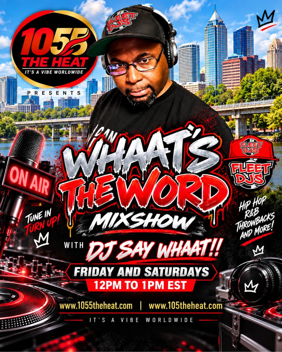 1055theHeat's tweet photo. Our lineup 
Whaat's The Word Mixshow with DJ Say Whaat!! https://t.co/5dDpLwZh3W