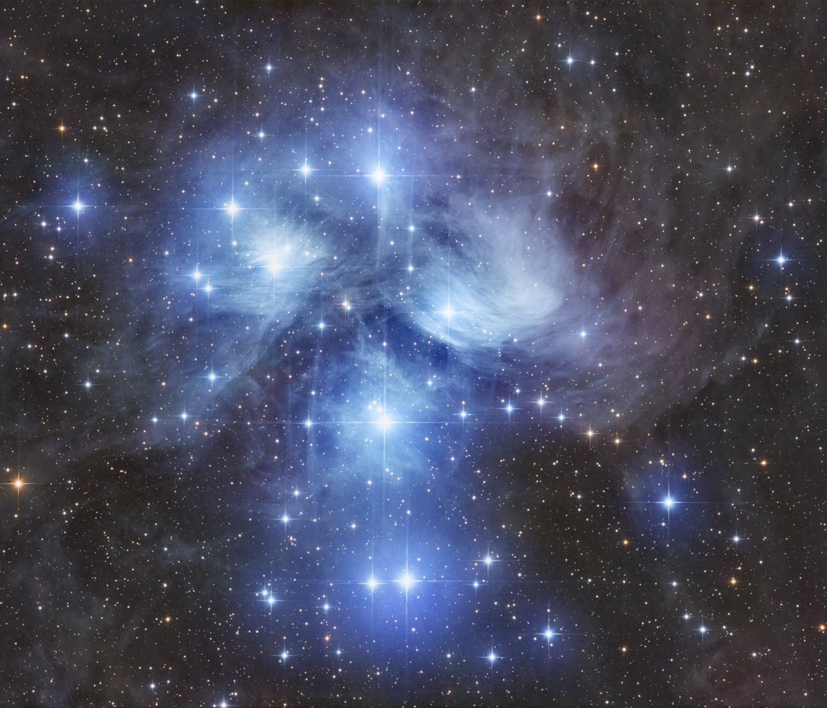 ug0l3kkk's tweet photo. M45 Pleiades 
SW quattro 150p
Touptek 2600mm in RGB channels
Summary exposition ~2 hours https://t.co/XCstQZSxos