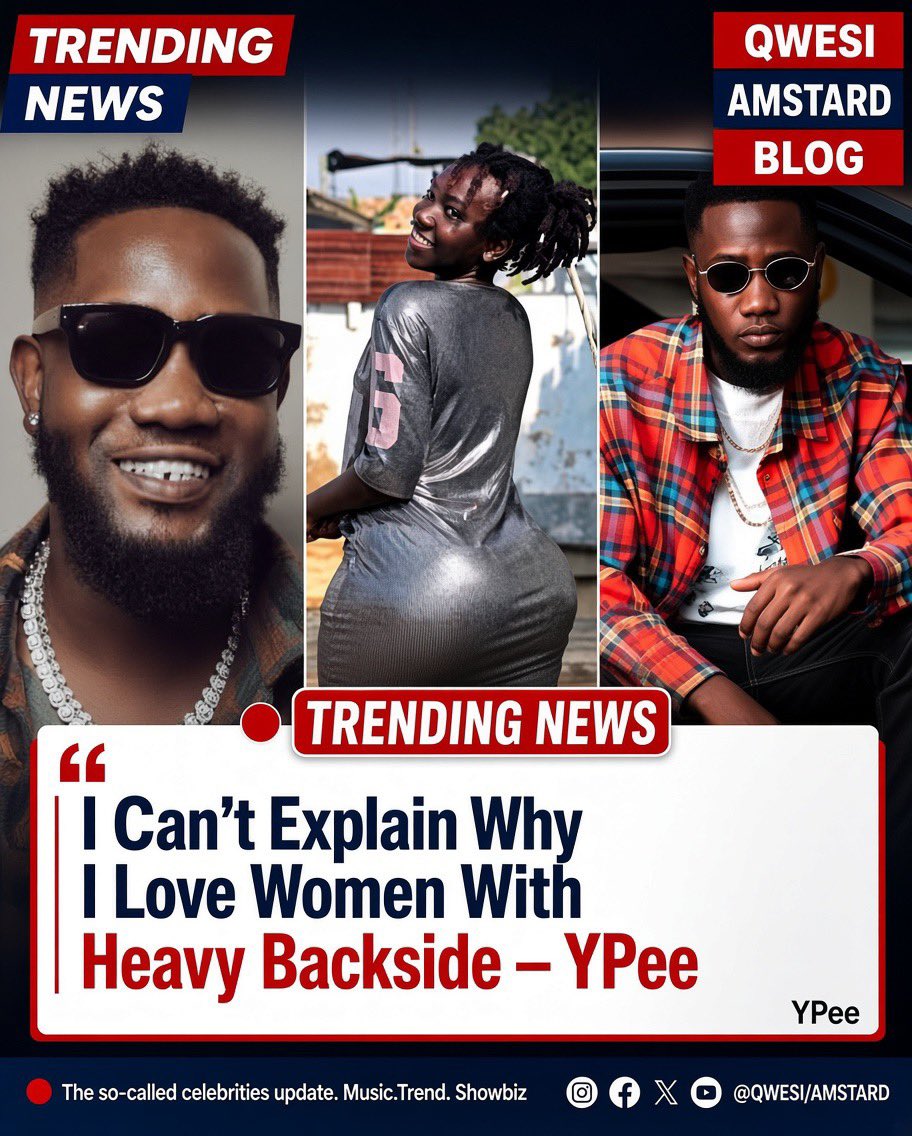QwasiAmstard's tweet photo. Ghanaian rapper YPee has explained why he is attracted to women with heavy backsides, saying people naturally have different preferences when choosing partners.
Speaking to Portfolio on Angel FM.
#trendy #ypee #rapper #drlikeeeπ #akaebenez https://t.co/LKOkYxNXDb