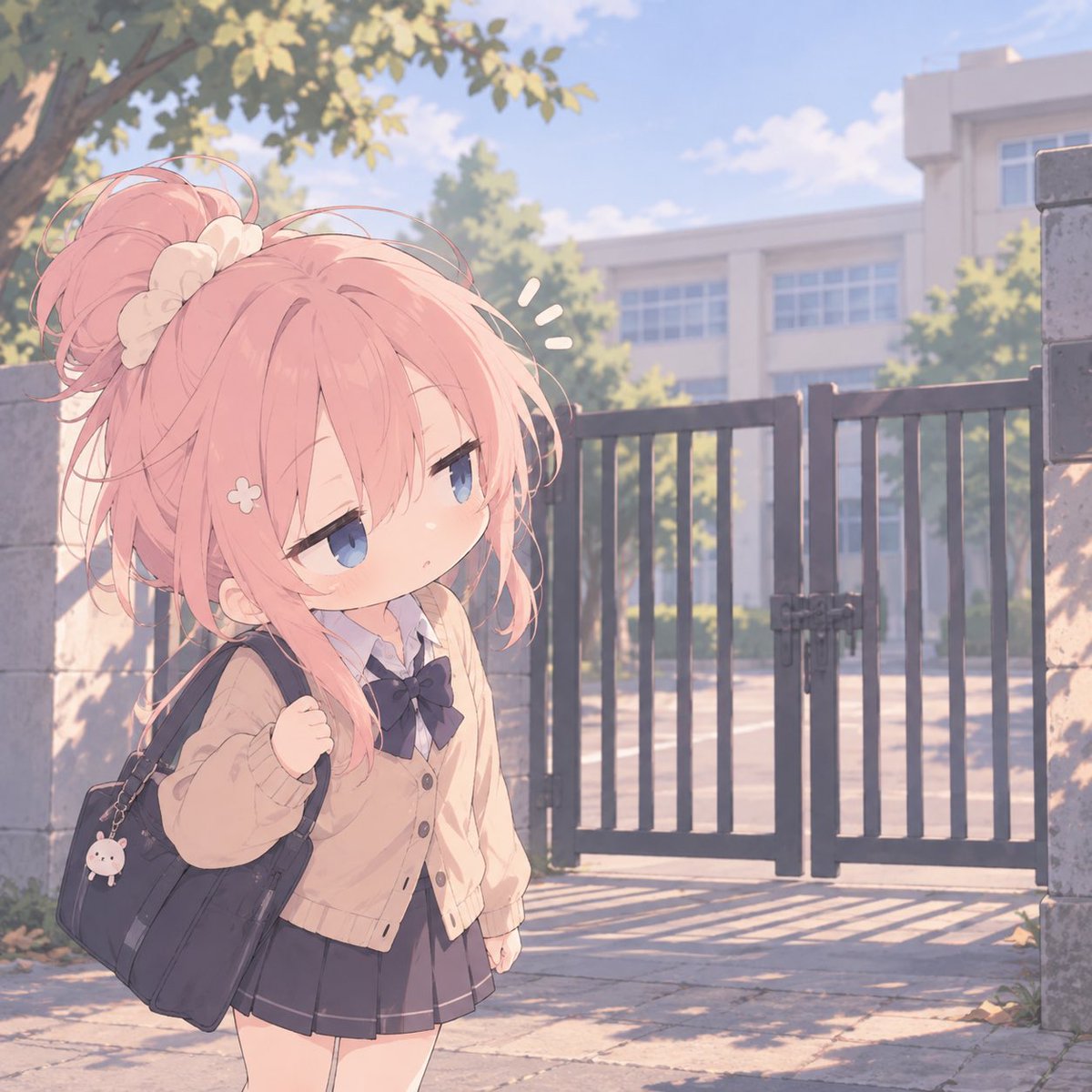 chibihoukago's tweet photo. 桃花、登校。

……3秒後。

「今日、お休み……？」

#ちび放課後 #AIイラスト #オリジナルキャラクター https://t.co/qqPa12jI0O