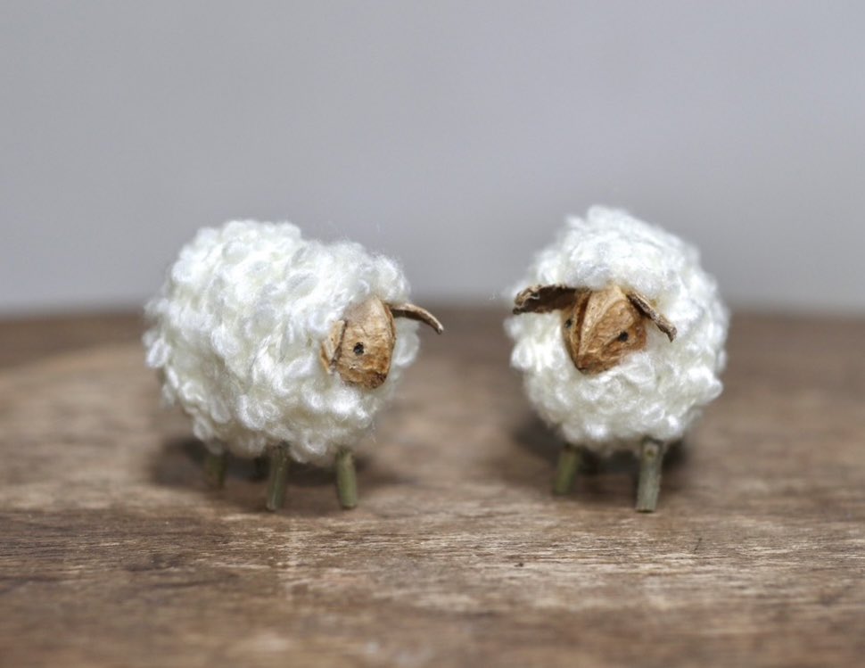 kusabanaasobi's tweet photo. 落花生で来年の干支の羊をつくりました🥜🐏
毎年廃棄落花生を分けてくださる方に、採れたての新豆を頂きました。“おおまさり”という大きさ2倍の美味しい落花生です。
おおまさりを食べていて羊になりそうだったので、在庫の廃棄落花生で作ってみました。
毛糸を巻く前の姿が毛を刈られた後のようで可愛いかったので、ちょっと白く塗って、巻いたり解いたりを楽しめるようにしました。