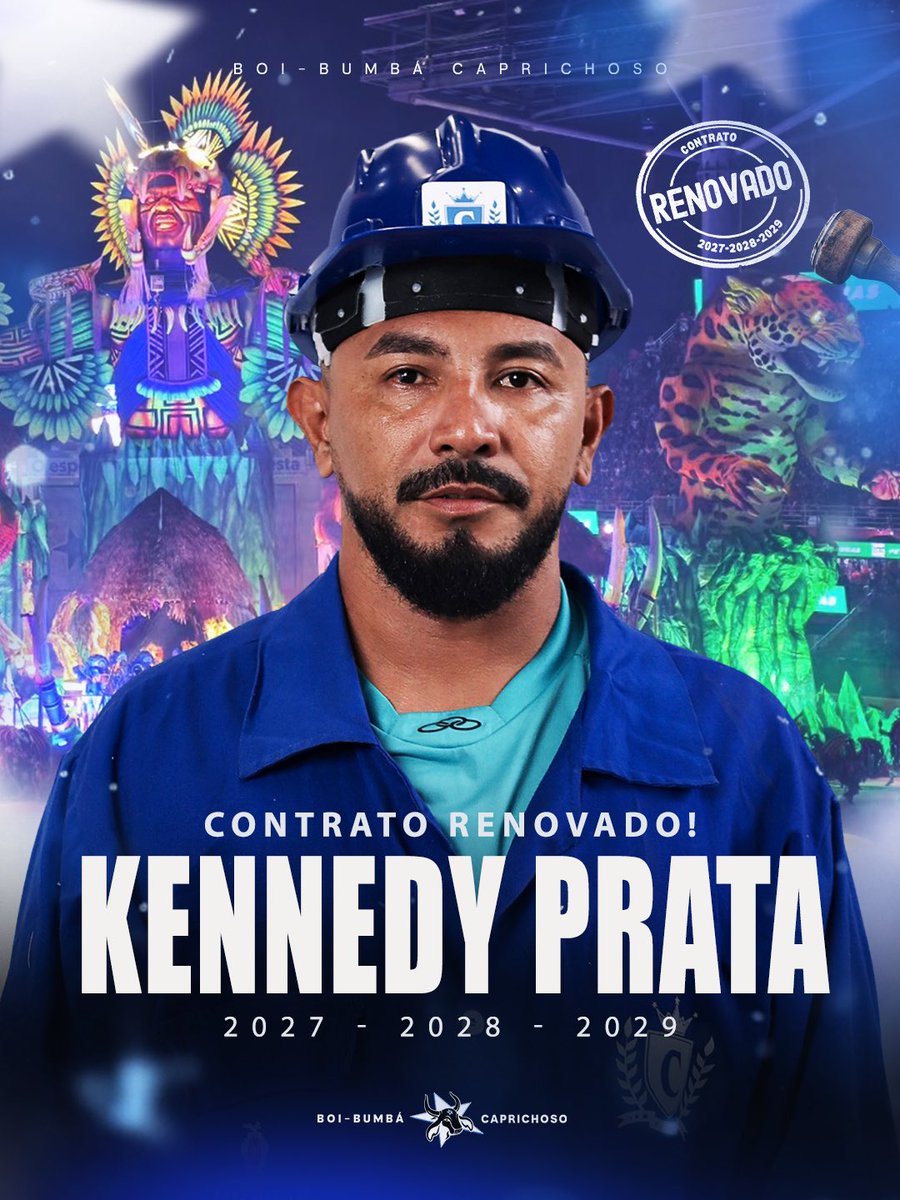 boicaprichoso's tweet photo. Antes de qualquer projeto, antes de qualquer alegoria ganhar forma, existe o artista. Existe a mão que cria, o olhar que imagina, a madrugada de trabalho, o talento e a dedicação de quem transforma sonhos em gigantescas obras de arte na arena.

É com esse olhar humano e com respeito a quem faz o nosso Boi acontecer que o presidente Diego Mascarenhas e o vice-presidente Edwan Oliveira iniciam a construção da próxima temporada.

Os primeiros nomes renovados para seguir conosco nessa caminhada são Kenedy Prata, Alex Salvador, Brás Lira, Algles Ferreira e Gereca Pantoja.

A temporada do Bicampeonato começa valorizando pessoas, respeitando talentos e dando continuidade à arte que faz o Caprichoso encantar Parintins e o mundo.

Acompanhe os canais oficiais do Boi-Bumbá Caprichoso para conferir as próximas renovações e todas as novidades que estão sendo preparadas para a temporada 2027.