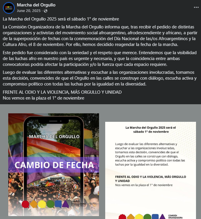 archievoltas's tweet photo. Hace un año se cambió la fecha para que no coincida con el Día Nacional de la Cultura Afro. Este año no quieren moverla sabiendo el caos logístico y de seguridad que implican eventos como la propia marcha o un evento histórico como la visita de un Papa.

Chicos, no es serio. https://t.co/vb3nINyPct