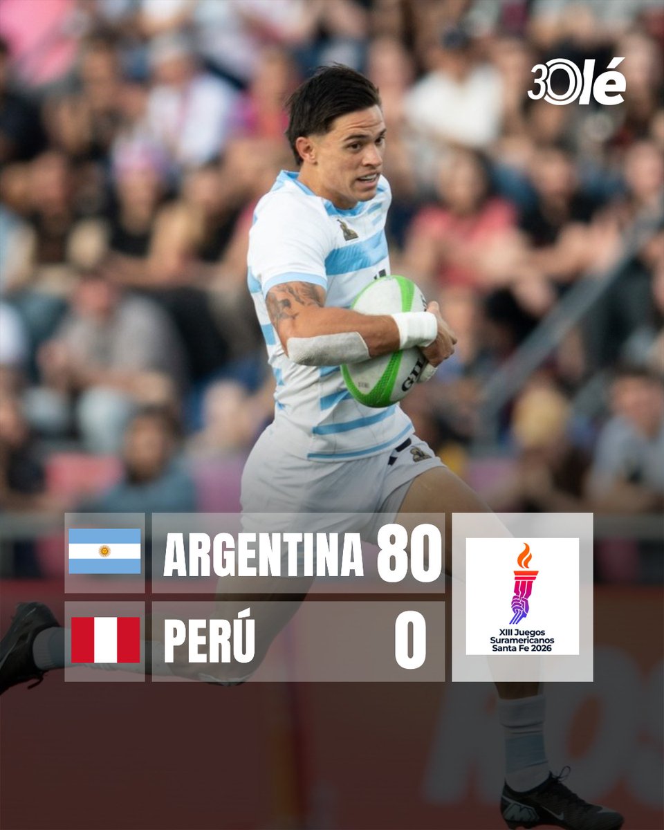 DiarioOle's tweet photo. ARRANCÓ TRANQUI EL RUGBY SEVEN DE ARGENTINA EN EL SURAMERICANO ... 😮‍💨🏉🇦🇷

Los Pumas (masculino):
50-0 vs. Paraguay
80-0 vs. Perú

Las Yaguaretés (femenino)
46-0 vs. Perú
40-0 vs. Chile https://t.co/iQlEPxhcEK