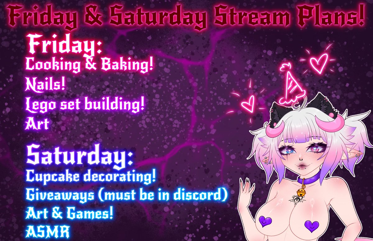 lilcandy100's tweet photo. Live on the purple site for Feral Friday~๐
SO MUCH STUFF
SO MUCH FUN
SO MUCH ME (irl)
CUM JOIN!!!!
ASMR starts 12:30-1am est๐
๐จBy Me๐ธ๐ค
https://t.co/k4Haxr77eE
#vtuber #envtuber #lewdtubers #smallstremer #vartist #vstreamer #asmr https://t.co/yLv3u7T8Bs