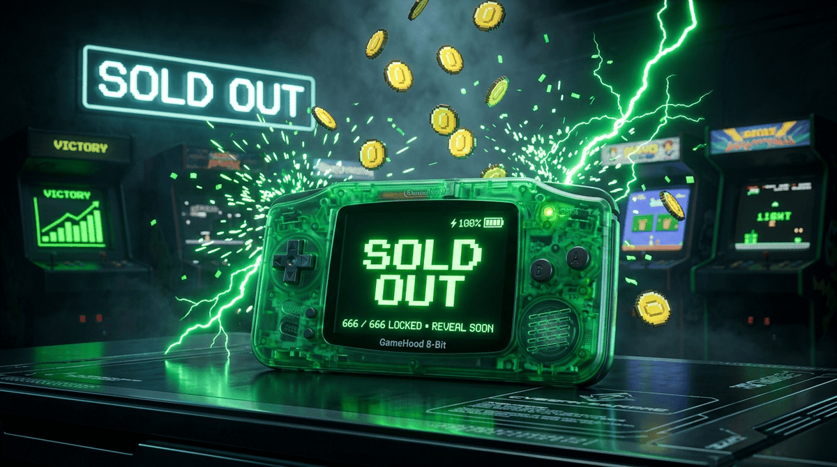 GameHood8Bit's tweet photo. 🚨 THE GENESIS DROP IS OFFICIALLY SOLD OUT! 🚨

666 / 666 GameHood 8-Bit Consoles are now locked on Robinhood Chain! 

To every minter, grinder, and believer who showed up: YOU ARE EARLY. The Genesis era begins NOW.

WHAT’S NEXT:
🎁 Minter Bonus Airdrop: Snapshot captured, rolling out tonight!
🕹️ Arcade Multipliers: Console equipment goes live TOMORROW!
📦 The Reveal: DONE (Do NOT list below value, you might hold a 10x Mythic)!

🌊 Secondary Market:
👉 https://t.co/s6hirU0yzd

🎮 Play the live arcade:
👉 https://t.co/2Yk5xsnLmT

Drop a 🔋 below if you secured your Genesis console! LFG! 

#GameHood8Bit #RobinhoodChain #SoldOut #NFTDrop #Web3Gaming