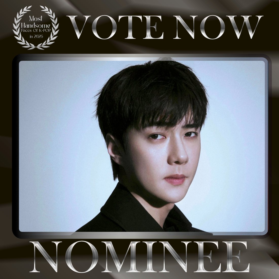 TOP100KPOP's tweet photo. SEHUN (EXO) is nominated for Most Handsome Faces of K-POP in 2026.

👉 VOTE: https://t.co/Si3coBoT1k https://t.co/OJB147Cusc