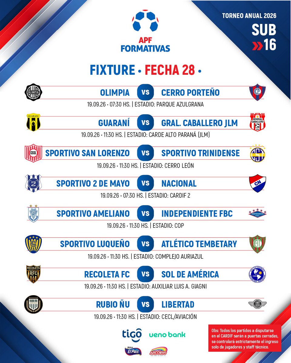 FormativasAPF's tweet photo. El calendario de la fecha 28 ✅

#FormativasAPF ⚽️ https://t.co/LkwTmPvVlC