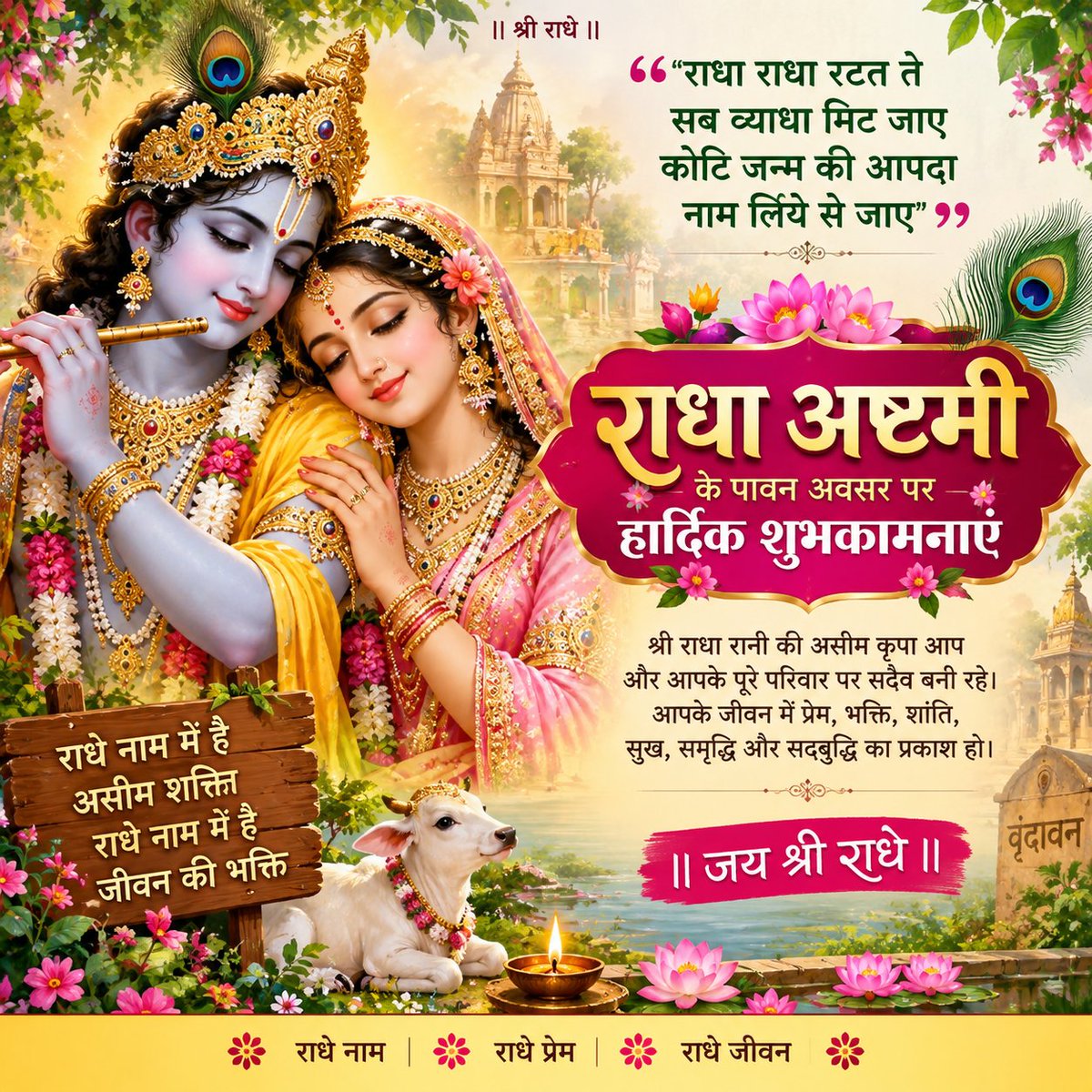 AvinashMishraMP's tweet photo. #राधाअष्टमी #राधारानी #श्रीराधे #राधेकृष्ण #जयश्रीराधे #राधेनाम #राधेराधे #राधाभक्ति #राधाप्रेम #राधाष्टमी2026 #RadhaAshtami #RadhaRani #RadheRadhe #RadhaKrishna #JaiShriRadhe #Vrindavan #Barsana #SanatanDharma #Bhakti #Devotional #HareKrishna https://t.co/tn4yqfqDA4