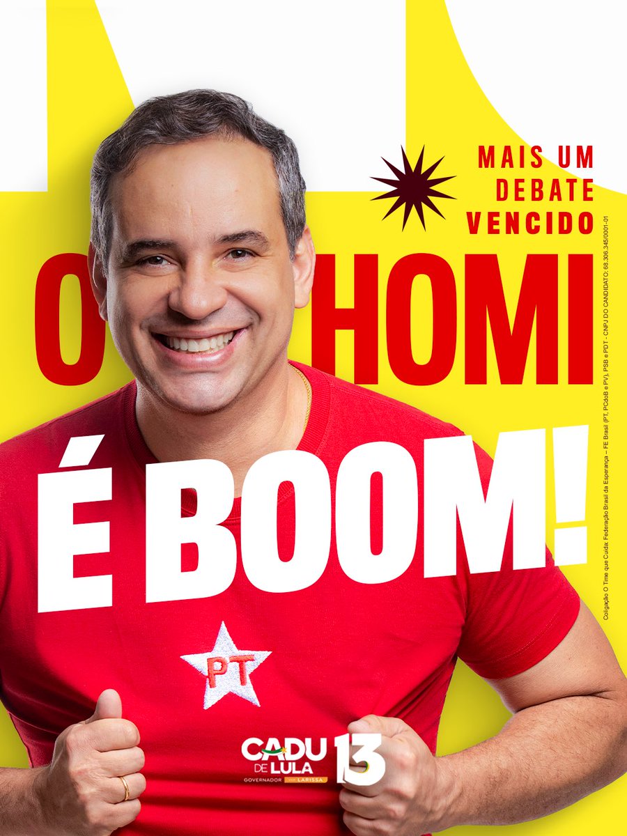 caduxavier's tweet photo. O homi é bom e preparado! 😎🚀

Mais um debate e mais uma vez mostrando que o melhor para seguir cuidando do Rio Grande do Norte é Cadu de Lula! Cuida! 1️⃣3️⃣❤️ https://t.co/uWC1u7dxpr