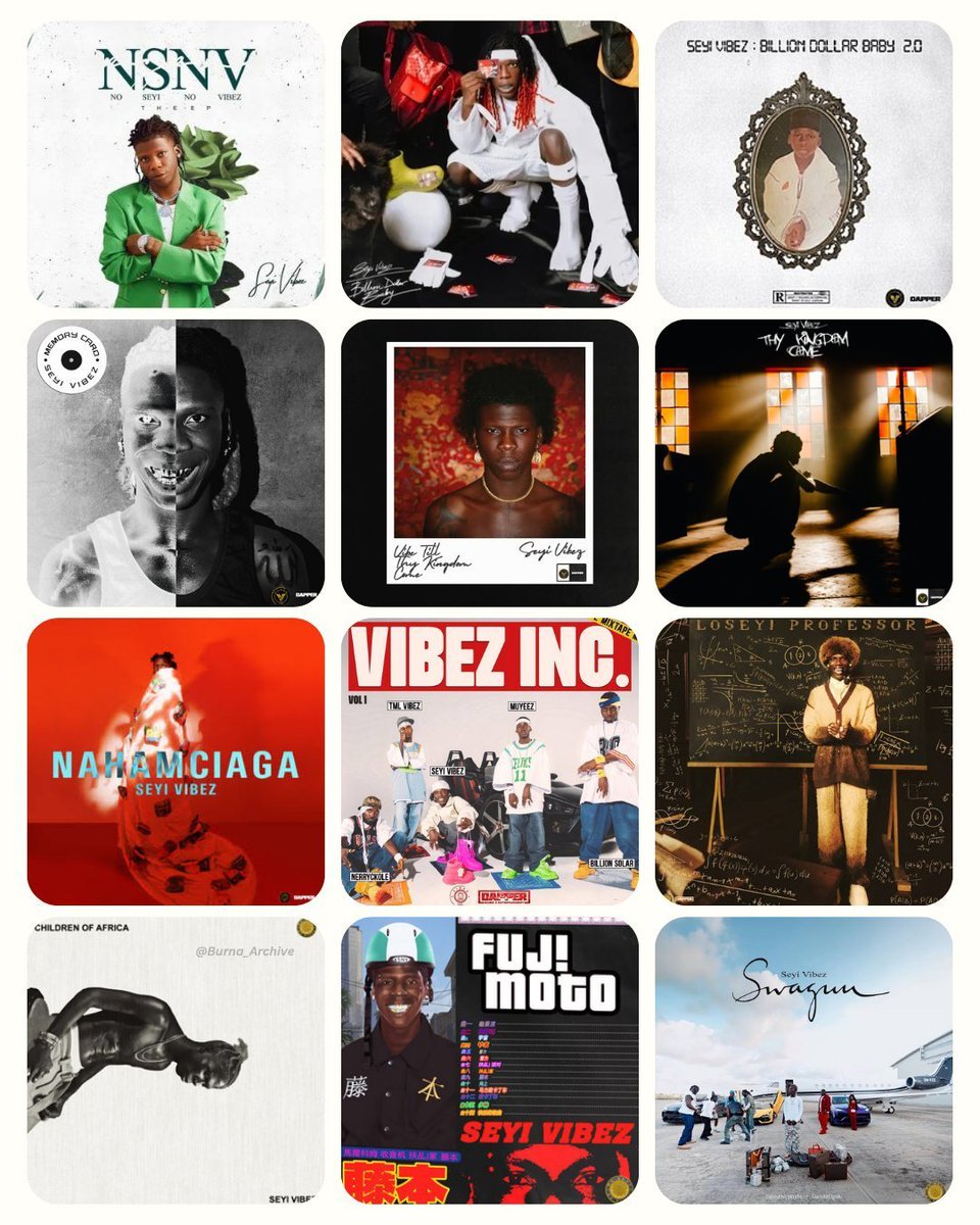 Molly_Oyi's tweet photo. Seyi Vibez Discography 

•No Seyi, No Vibez
•Billion Dollar Baby
•Billion Dollar Baby 2.0
•Memory Card
•Vibe Till Thy Kingdom Come
•Thy Kingdom Come
•NAHAMciaga
•Vibez Incorporation Mixtape,Vol. 1
•Loseyi Professor
•Children of Africa
•FUJI MOTO
•Swaguu https://t.co/kRXZ84ovaE
