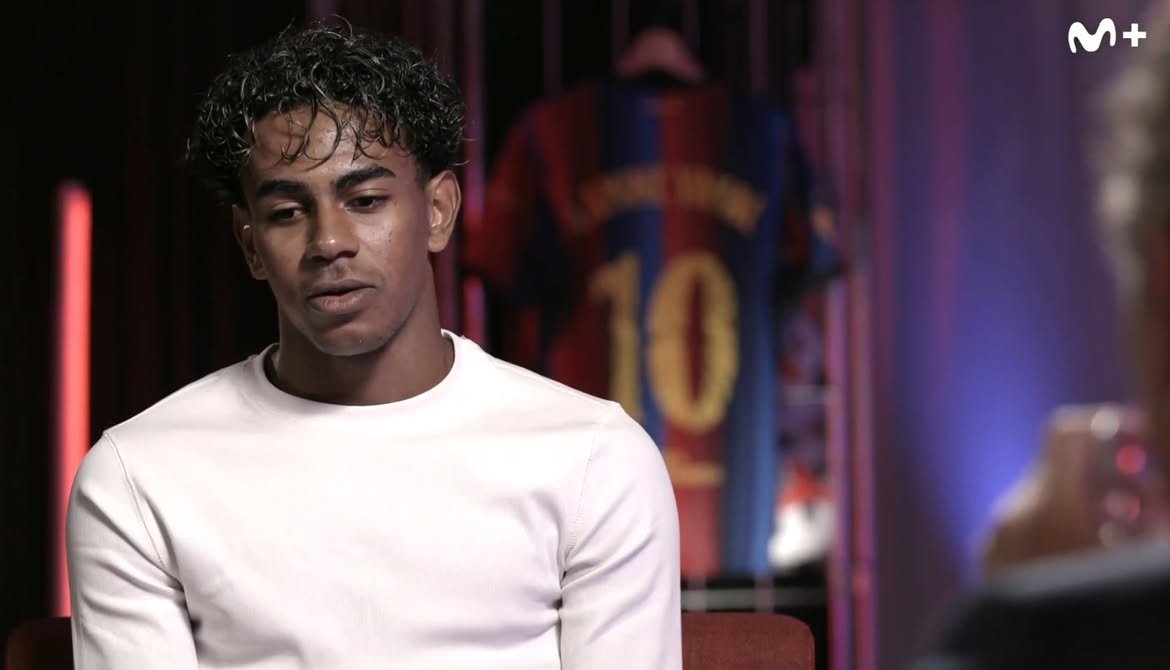 iMiaSanMia's tweet photo. Lamine Yamal asked whether he watches Real Madrid, PSG, Bayern games - says he watches Madrid, watches PSG in the Champions League - about Bayern he says: "To be honest, I really don't like watching Bayern matches. Because in their league, I already know they will always be very dominant. I know it. Even in the league phase of the Champions League I don't watch them because they dominate a lot. After that against PSG, it was a great game. But in the league phase I don't like watching them because they're very dominant over the opponent" [@MPlusDeportes]