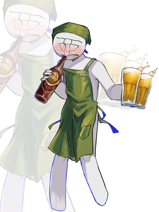 Maid_on_Parry's tweet photo. 等身大パネル用イラスト【11/17】
-アクシズ-

勤務態度悪すぎ沼 その②　アクシズ！
家から引きずり出されてヤケになってる……？
職場で酒を飲むなんて、ありえないですね(匿名希望：E氏)

illustration by
側頭葉(@Uso_8oooooooo)

#Maid_on_Parry https://t.co/cUVIAEpbou