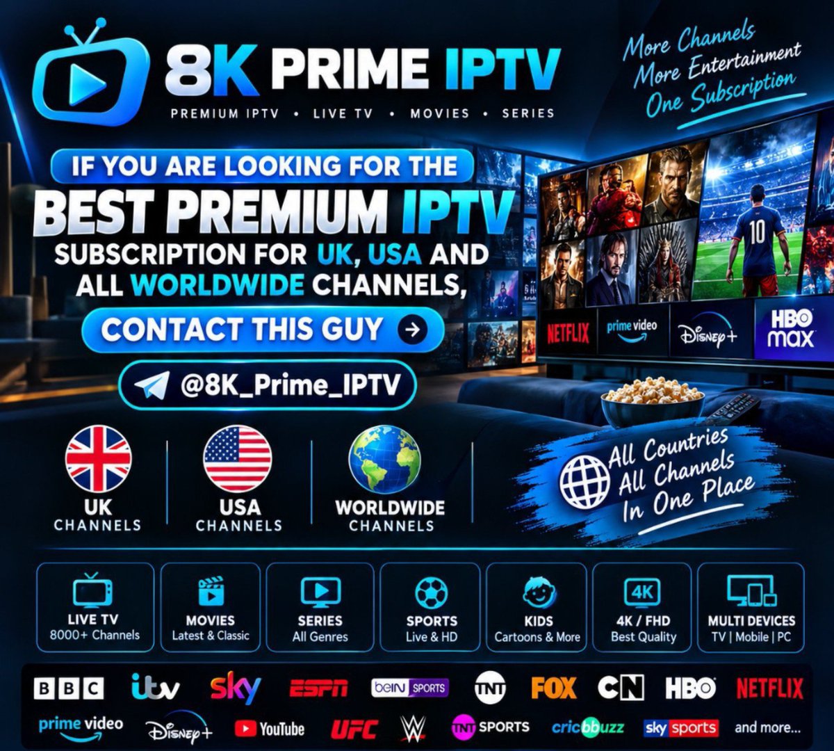 8K_Prime_IPTV6's tweet photo. 📺 8K PRIME IPTV – Premium Entertainment! 🔥

⚡ Live TV • Movies • Sports • Series

🌍 UK • USA • Worldwide Channels

🏆 Sports &amp; Major International Matches

🎬 Latest Movies &amp; TV Series

📺 Watch on TV, Mobile, PC

📲 DM on WhatsApp https://t.co/DvrIDu1bgO https://t.co/JkH9bLxeIj