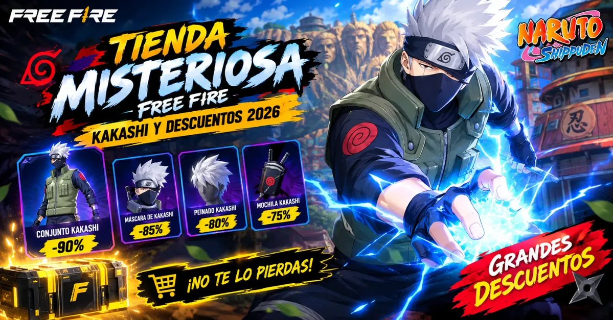 ISP64gaming's tweet photo. Tienda Misteriosa Free Fire: cómo llevarte el Conjunto Kakashi con el mejor descuento
https://t.co/UwB6EiGVCn
@freefirelatino @FFesportsBR #ff #freefire https://t.co/98ah1LGmrF