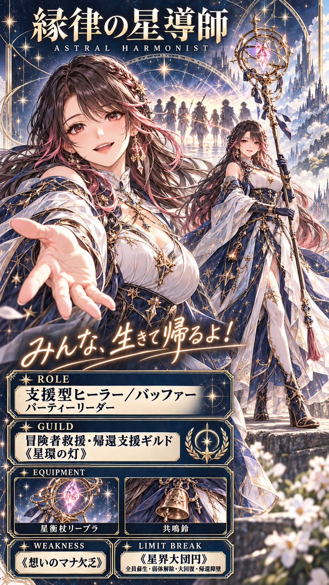 hachi3lemon1010's tweet photo. 気軽な気持ちで『今までの会話を参考に、わたしをRPGのキャラにしてみて～。 ジョブやロールはお任せで、所属してそうなギルドも選んでみてよ。』って言ったら、ちゃっぴーからすごい力作が😆

プロンプトも出してくれたんで一応ツリーに貼っておきます。 https://t.co/5u8nYTIZJ3
