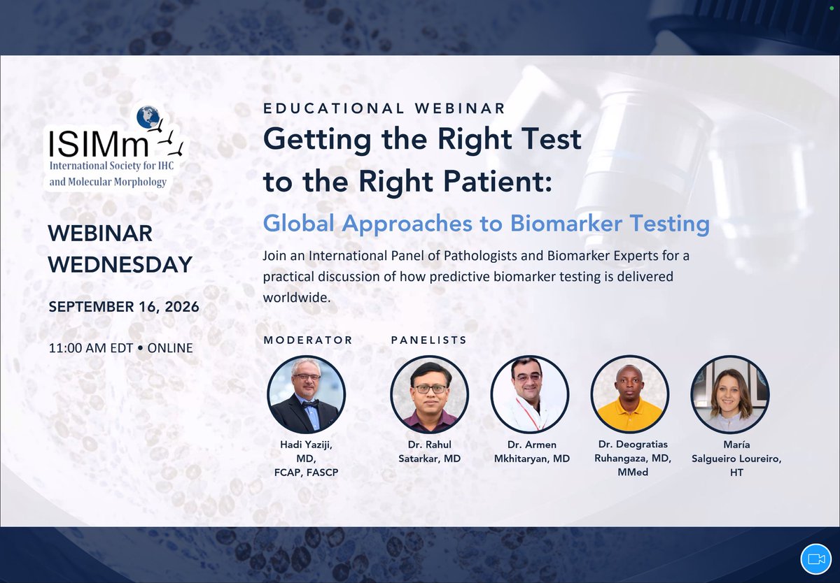rahul_satarkar's tweet photo. Delighted to be part of the #ISIMMweb international webinar “Getting the Right Test to the Right Patient”.
Thank you @MeganTroxell and @IHC_guy for the invitation. It was a pleasure interacting with Dr. Hadi and fellow panelists Dr Arman (Armenia), Dr. Maria (Spain), and Dr. Deo https://t.co/FfA4cdcVfE