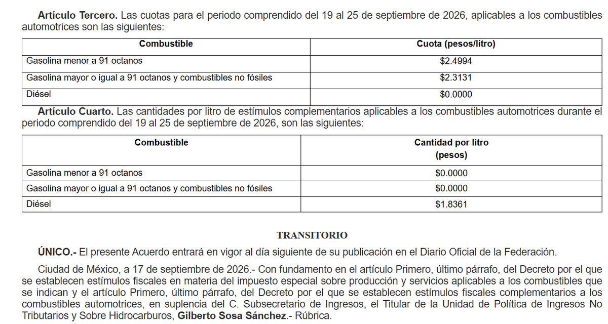 GMonroyEnergy's tweet photo. En otros datos no menos importantes, desde la sigueinte semana @Hacienda_Mexico va a empezar a subsidiar el precio del diésel.

Ojo, no solo ya no cobra el 100% IEPS (el estímulo fiscal), sino que lo subsidiaría con $1.8361 /litro (estímulo complementario) https://t.co/C6Yg1x2nMU
