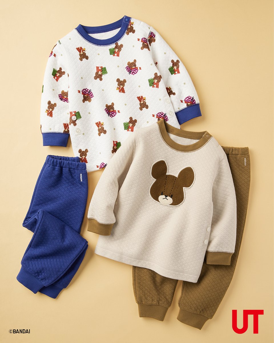 UNIQLO_JP's tweet photo. BABY キルトパジャマに新作登場🌟
人気絵本「くまのがっこう」「パンどろぼう」をモチーフにしたデザインのコレクション。
https://t.co/byGDZUjJAD https://t.co/hka90OvEZp