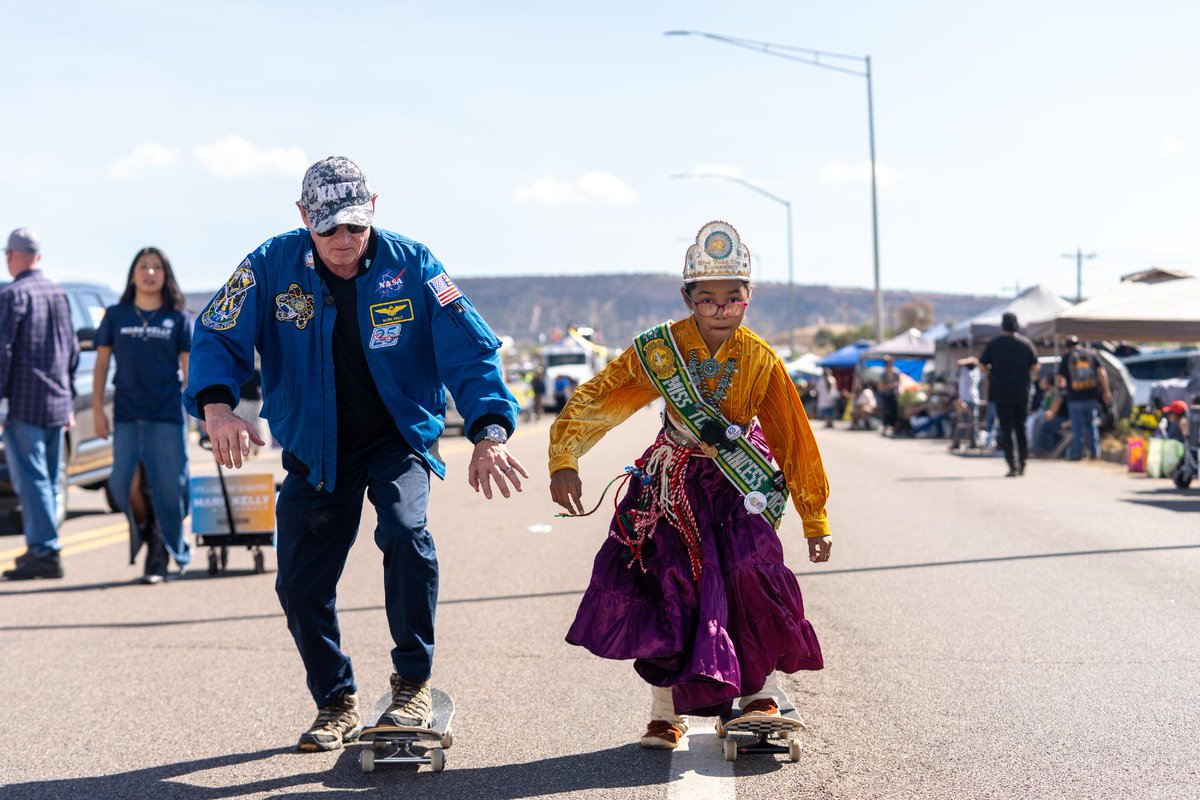 CaptMarkKelly's tweet photo. I was the second best skateboarder at the Navajo Nation parade. You can guess who was first! https://t.co/tfdH9khMep
