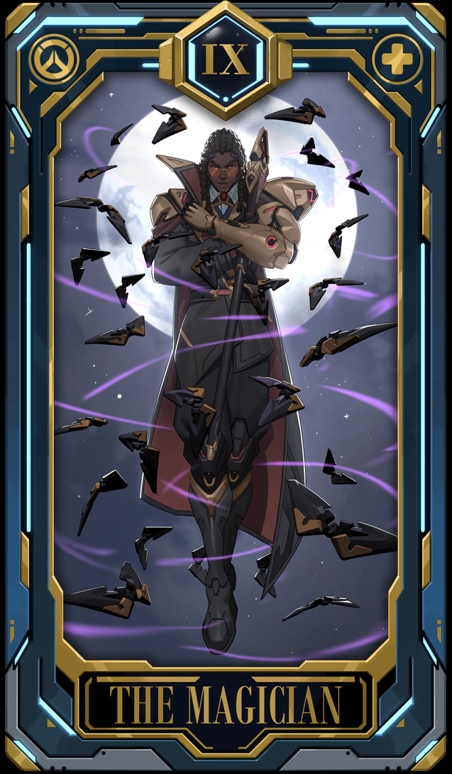 OverwatchNaeri's tweet photo. New #Overwatch Jetpack Kat, Doctrine, Anran, and Emre Tarot Card Art 🃏

@nesskain has unveiled the Overwatch Tarot Cards created for BlizzCon 2026 ✨ https://t.co/7oG1DoC73Q