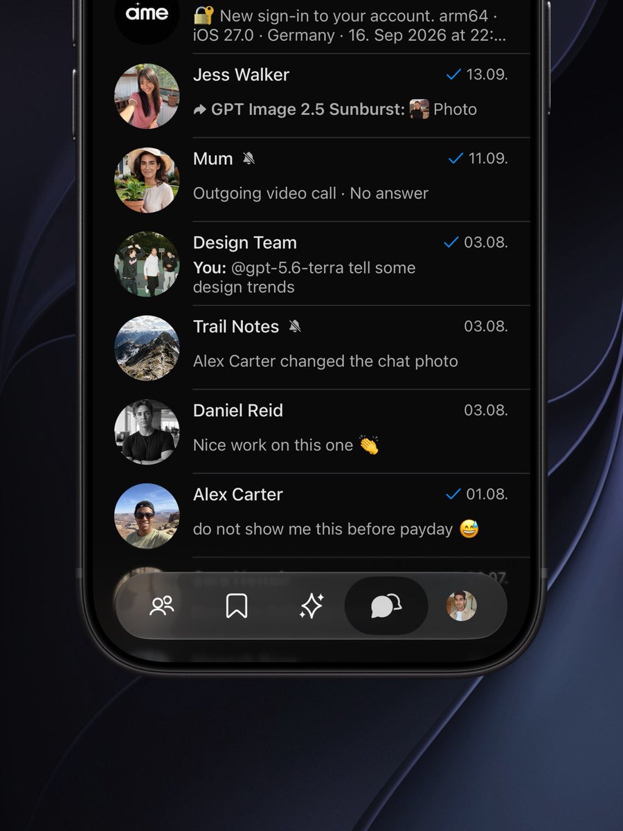 emredmn's tweet photo. WhatsApp context menus still look like flat sheets. In AmeChat they get a proper blur, and any message can become a new thread. Small details, but they change how a chat feels. https://t.co/tf7Vsiormg