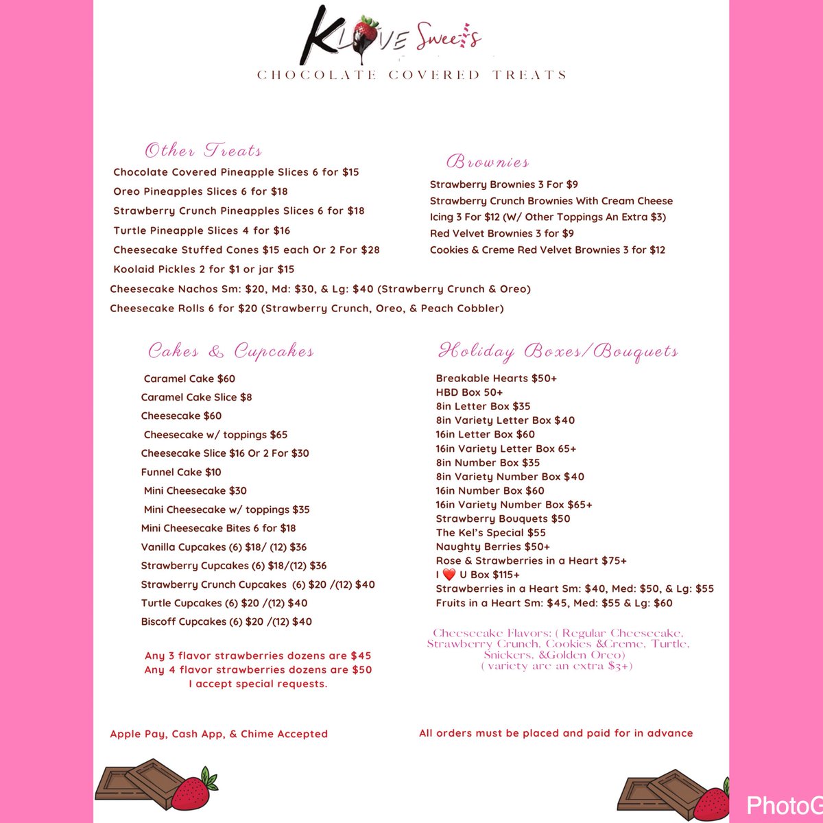 KLovesSweets's tweet photo. New menu 🩷 https://t.co/82ClH1sS1c