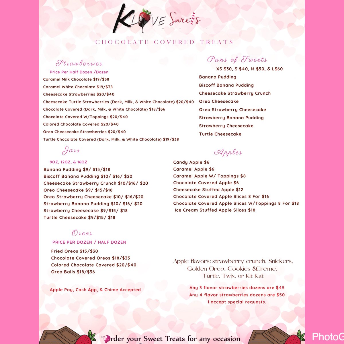 KLovesSweets's tweet photo. New menu 🩷 https://t.co/82ClH1sS1c