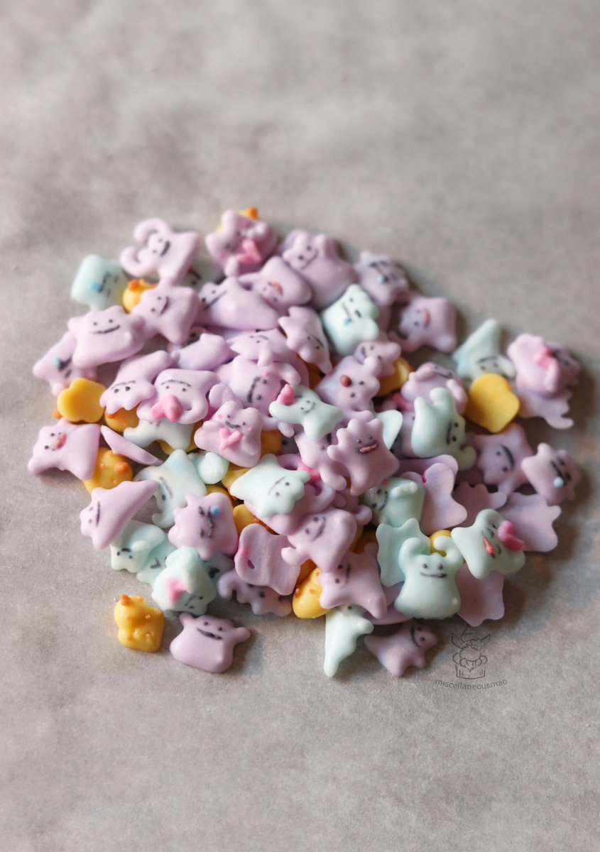 MiscMao's tweet photo. Early last week I dropped my collection of homemade Pokémon sprinkles while cleaning 😭...but after a week remaking them, we're back! 

Now to actually make my latest sprinkle idea and fill up that last compartment 😤 #pokemon https://t.co/mPRT6h6Q5Y
