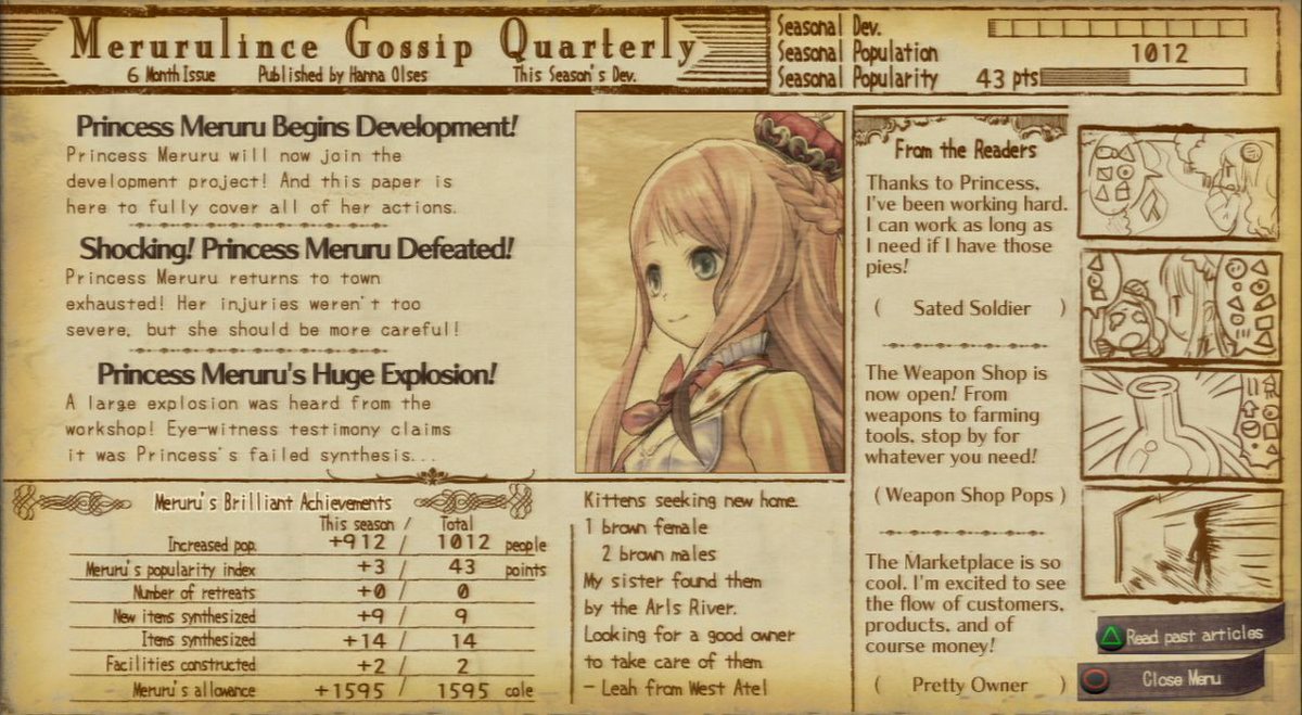Lost_Town_Fr's tweet photo. Il est déjà temps pour #Atelier Meruru, le 3e et à l'époque dernier épisode de la série Arland sorti en 2011 sur #PS3.

https://t.co/FD1QygKgaf

Dirigez une princesse pour changer le royaume pour un final digne d'une fête qui réunit tout le monde... Quitte à se perdre un peu. https://t.co/Pka4zvTStZ