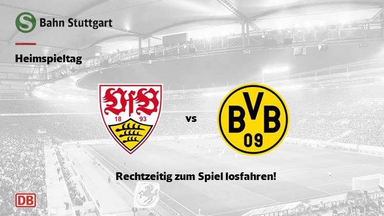 SBahn_Stuttgart's tweet photo. 🔥#Matchday in der #MHPArena🔥
@VfB vs. @BVB
Anpfiff: 18:30 Uhr⚽️
ℹ️ #S4 & #S5 fahren heute wegen Bauarbeiten im 30 Min. Takt. Bitte plant für eure Anreise mehr Zeit ein.
Alle Infos zu den Sonderzügen:
👉 https://t.co/vKv38lCSsp
#VfB #Bundesliga #VfBBVB #BorussiaDortmund https://t.co/Kvnx654L1j