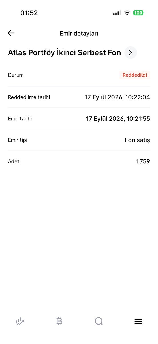 Fonyatrmcsx's tweet photo. @midasdestek Merhaba benimde bu şekilde reddedildi https://t.co/48vNkvpGrh