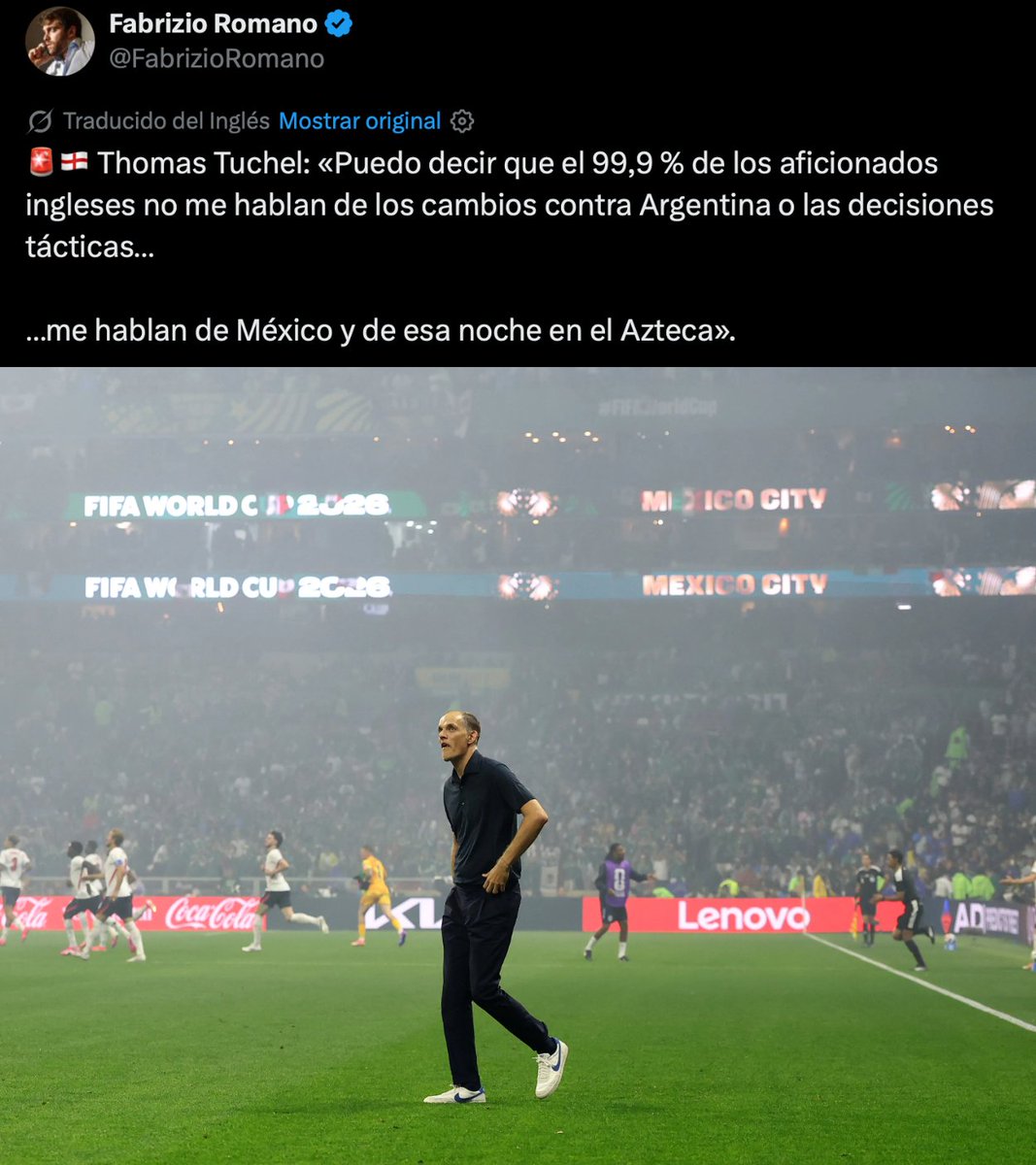 porktendencia's tweet photo. "Thomas Tuchel":
Por sus palabras recordando el juego de Inglaterra ante México en el Azteca https://t.co/aIBTp25lDG