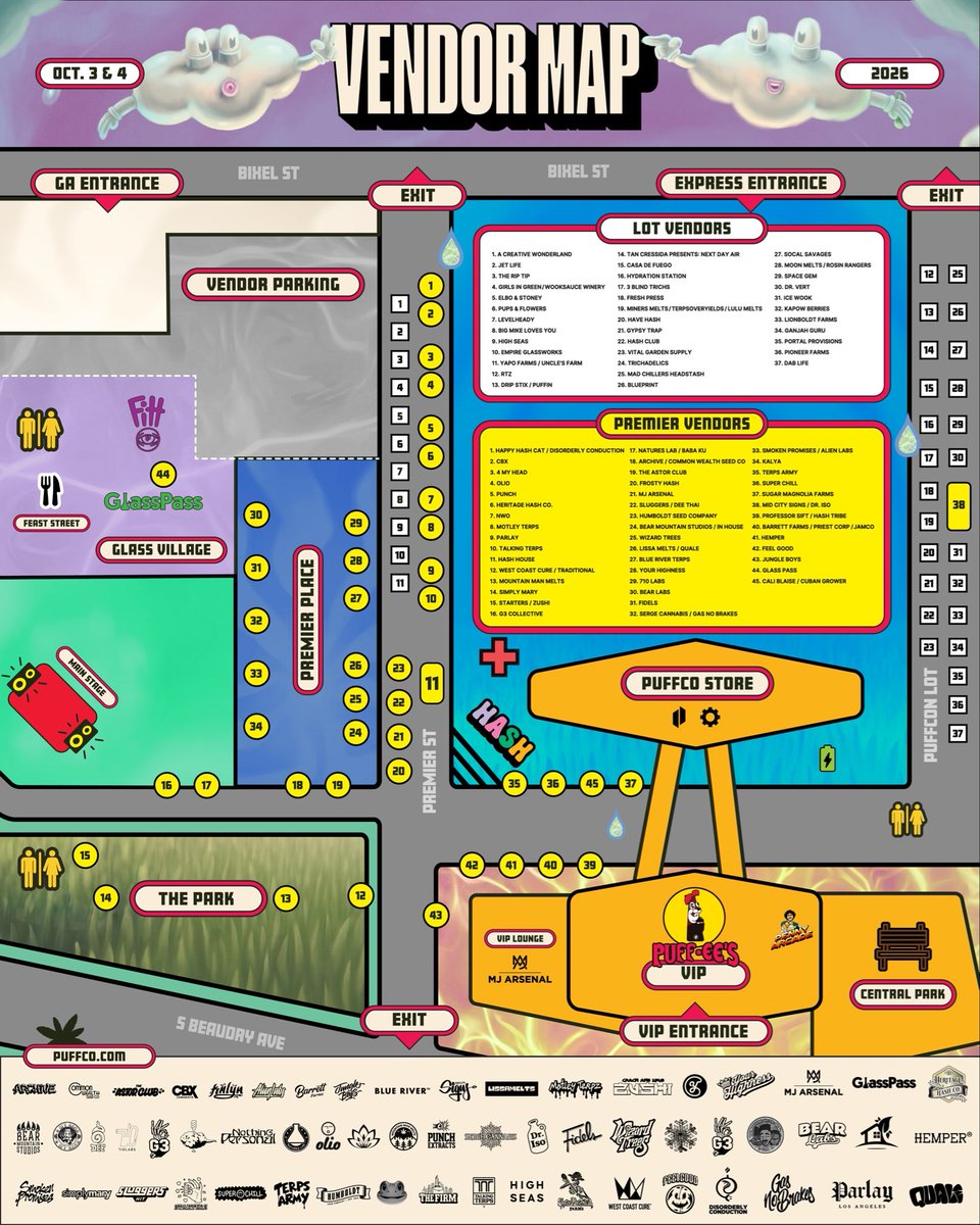 lush_carter's tweet photo. #Puffcon vendor map just dropped! Whoโs booth are you most excited to visit? https://t.co/24CwKhVqzA