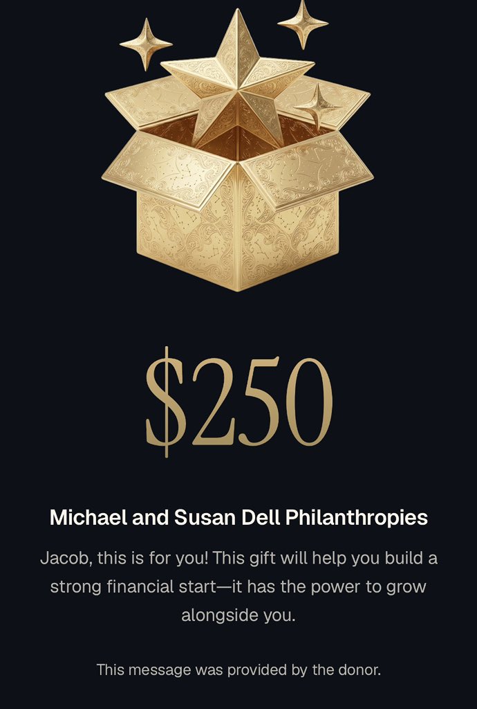 razshafer's tweet photo. Many thanks to @MichaelDell and his bride for their commitment to helping young people get a strong financial foundation! My boys and so many other children are being blessed by them! https://t.co/3b4LcAtmKI