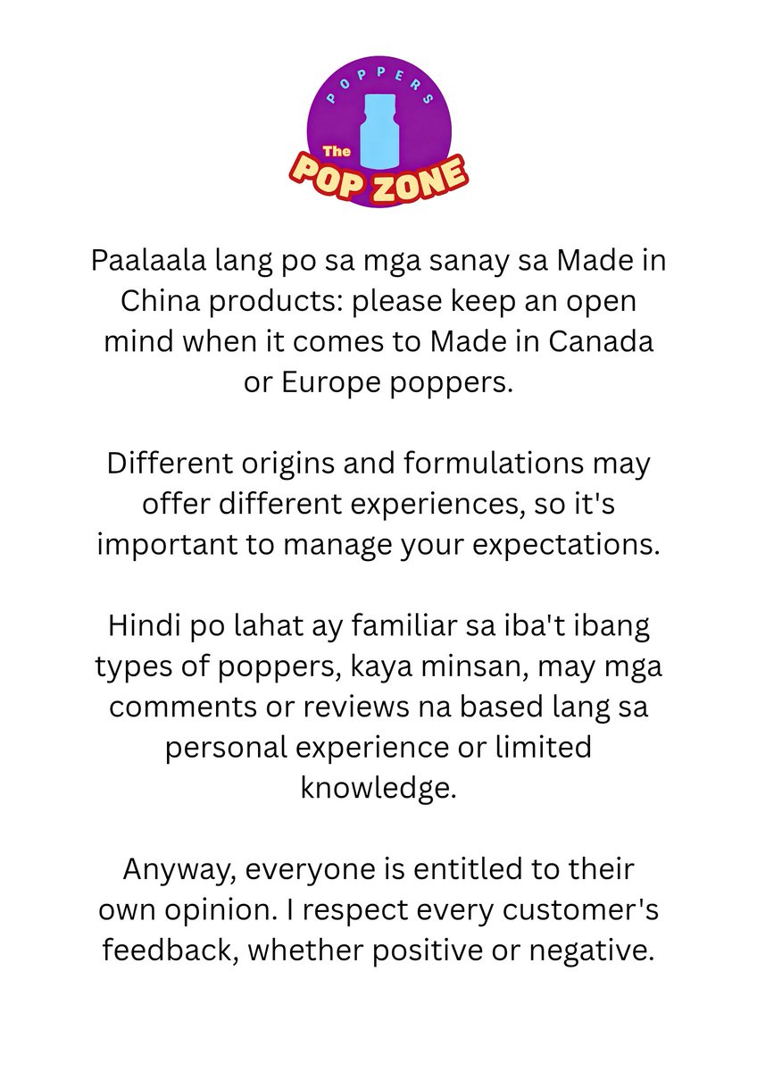 thepopzone911's tweet photo. The Pop Zone CDO poppers
DM me through telegram:
https://t.co/gZqZ0cOITB

Manage your product expectations and keep an open mind. 😊😊😊

#poppers #cdopoppers #popperscdo #altercdo #cdoalter #bagetscdo #cdobagets #cdobisexual #bisexualcdo #cdomasahista https://t.co/rH5l6qDnzp