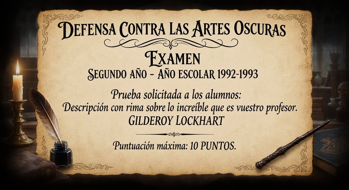 ClubGlobero's tweet photo. EXAMEN DEFENSA CONTRA LAS ARTES OSCURAS
#ElClubDeLecturaGlobero #HarryPotter #CamaraSecreta https://t.co/jH3pUYfy2U