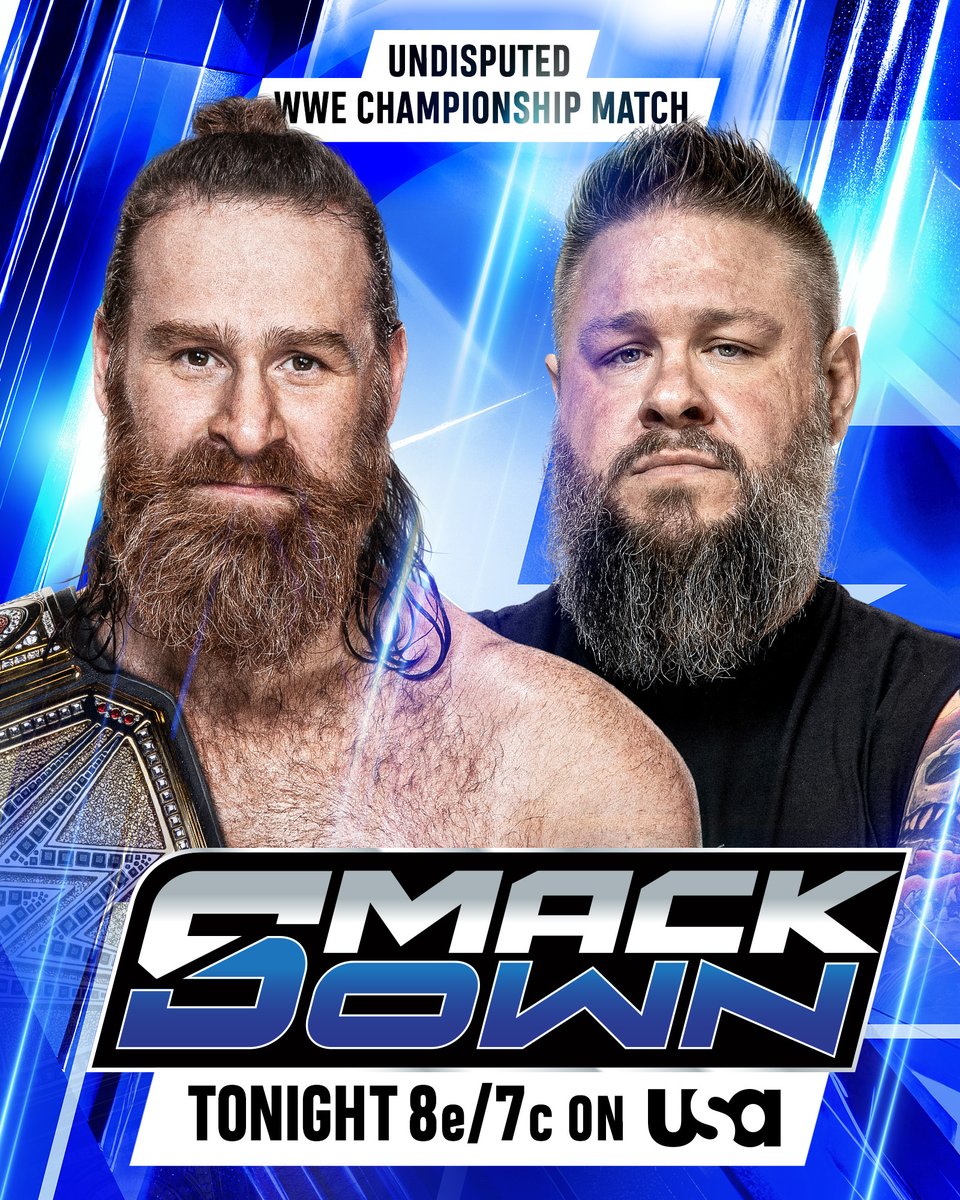 WWE's tweet photo. 🚨 ICYMI: @SamiZayn will defend his WWE Championship against @FightOwensFight TONIGHT on #SmackDown! https://t.co/YsX5PxL2fy