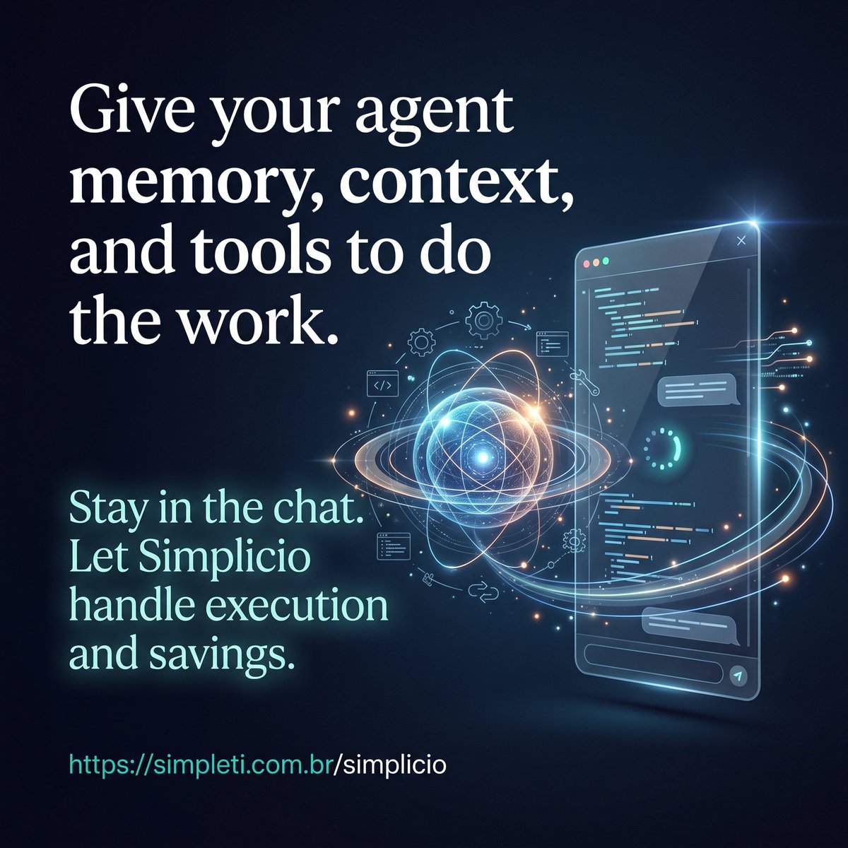 simpliciomcp's tweet photo. Give your agent memory, context, and tools to do the work.
Stay in the chat. Let Simplicio handle execution and savings.
https://t.co/IKKM0RQkyQ https://t.co/xX3fZ0gzJT