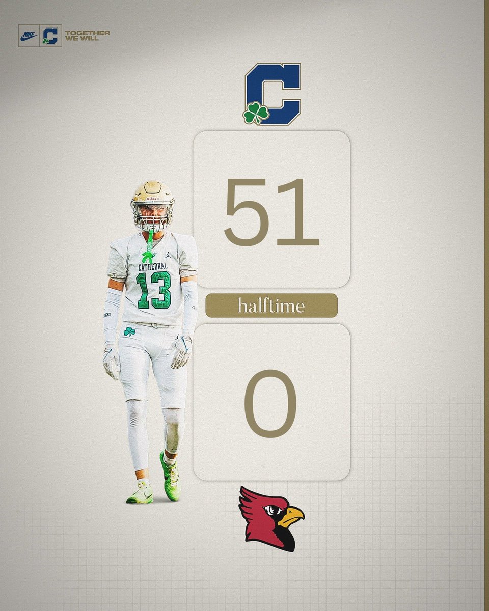 CathedralFBall's tweet photo. Halftime ☘️🏈 https://t.co/H7INghucVP