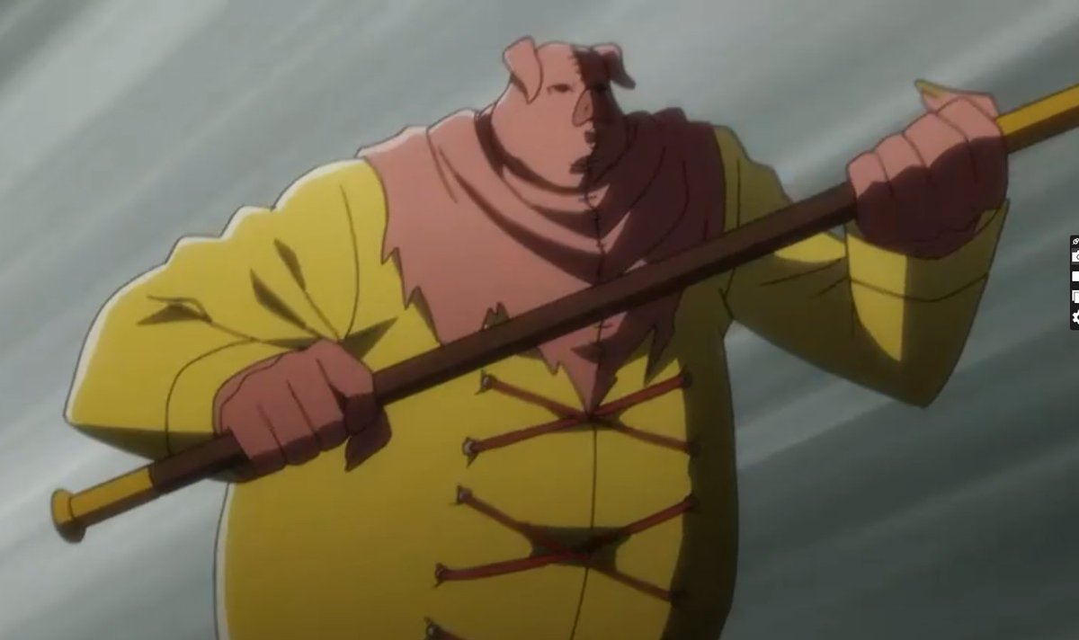 KingsleyPanda2's tweet photo. Fat Character (pig mask) from nanbaka part 3 #Nanbaka #fat #pigman #chub #bigbelly https://t.co/MCDEe8LvYc