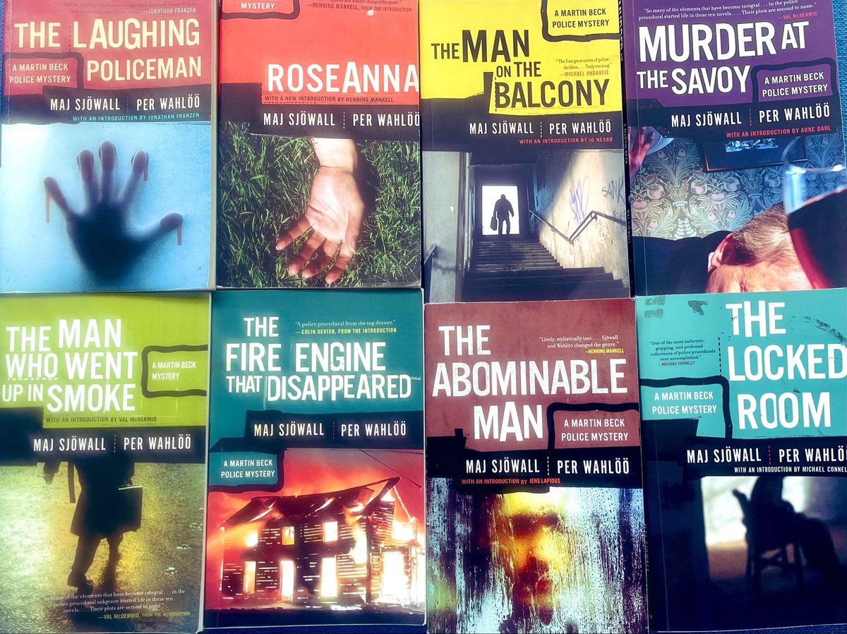 amortowles's tweet photo. Every summer I read a mystery/suspense writer in chronological order. This summer, I read the Martin Beck series written by the Swedish husband &amp; wife team of Sjowall &amp; Wahloo from 1965-1975. All 10 are terrific, getting better and better. https://t.co/aVvO3FXQBE