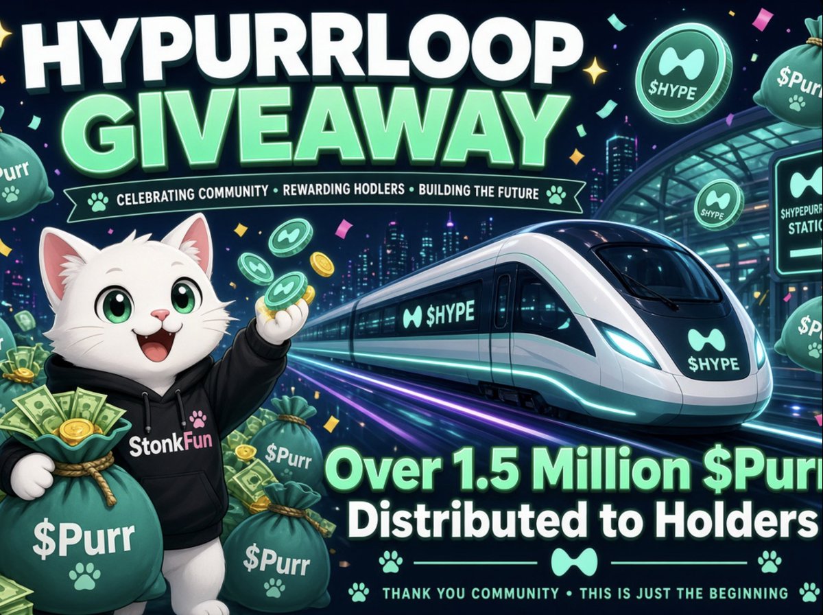 Hypurrloop's tweet photo. 🎉Giveaway Time!🎉

 has now distributed over 1.5 MILLION of $PURR to holders. 

To celebrate, we will be giving away $150 in  or $PURR. 

To enter:
- Follow us
- like + rt
- Be a holder in  
- tell us why you’re bullish in the comments. 

Winners will be announced in a week. Good luck!
