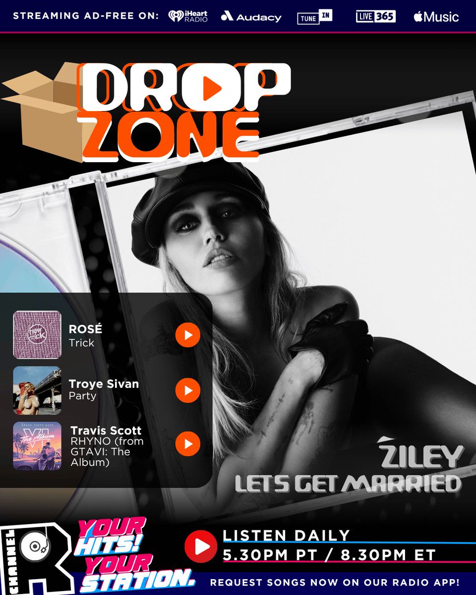 channelrradio's tweet photo. 🔥 Fresh drops, fresh vibes! #NewMusicFriday on #ChannelRDropZone!

🚀With new beats from Clean Bandit, Chloe &amp; Omah Lay, Miley, Morgan Wallen, ROSÉ, Teddy Swims, Travis Scott &amp; Troye Sivan &amp; more!

🎧Catch it NEXT &amp; daily 5.30pm PT/8.30pm ET! Listen here: https://t.co/QCkoYU2oqz https://t.co/jAkEQSPnp8