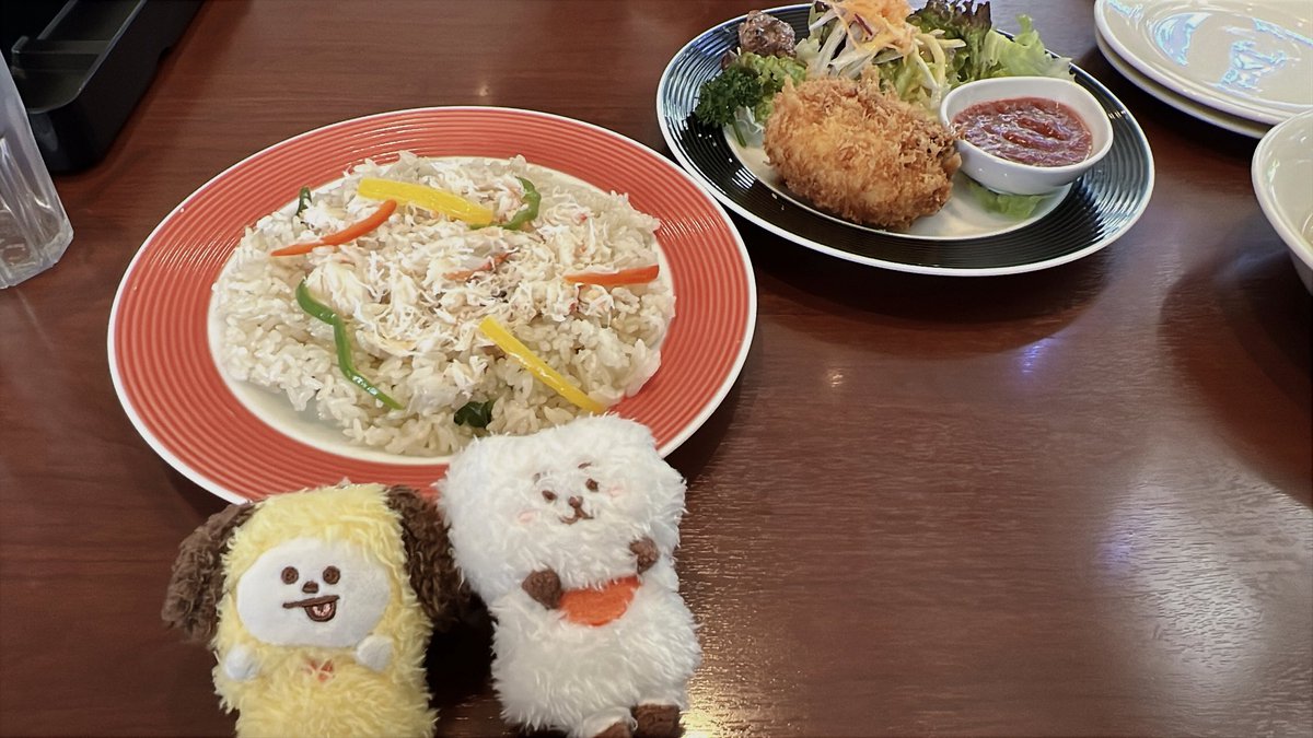 K7Chimchim's tweet photo. ふらっと福島へ🍑
カニピラフ食べたくてメヒコをリクエスト🦀子供の頃はフラミンゴ館と水槽？のお店が地元にもあったんだけど、もう県内にはなくて🥲カニクリームコロッケも濃厚でおいしかったな︎💕︎︎ https://t.co/3pYCCwlW9R